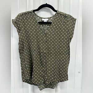Liz Claiborne Sage Green Floral Blouse